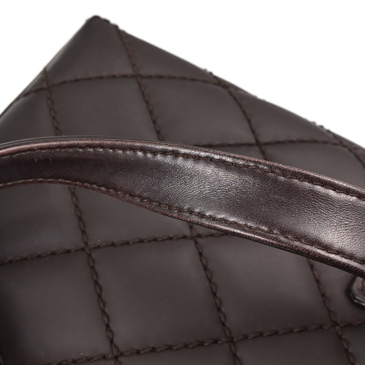 Chanel Surpique Quilted Leather, Brown, Leather, Tote Bag