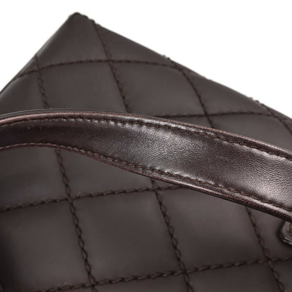 Chanel Surpique Quilted Leather, Brown, Leather, Tote Bag