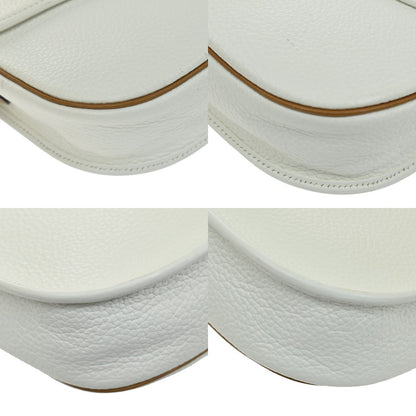 Christian Dior Vintage CD Flap Leather, White, Leather, Shoulder Bag