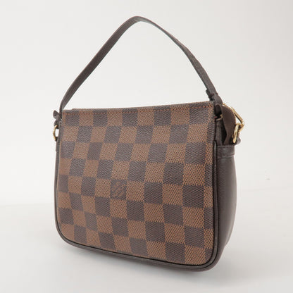 Louis Vuitton Trousse Make Up Damier, Brown, Canvas, Clutch