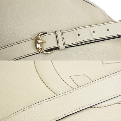 Gucci Soho Messenger Leather, White, Leather, Shoulder Bag
