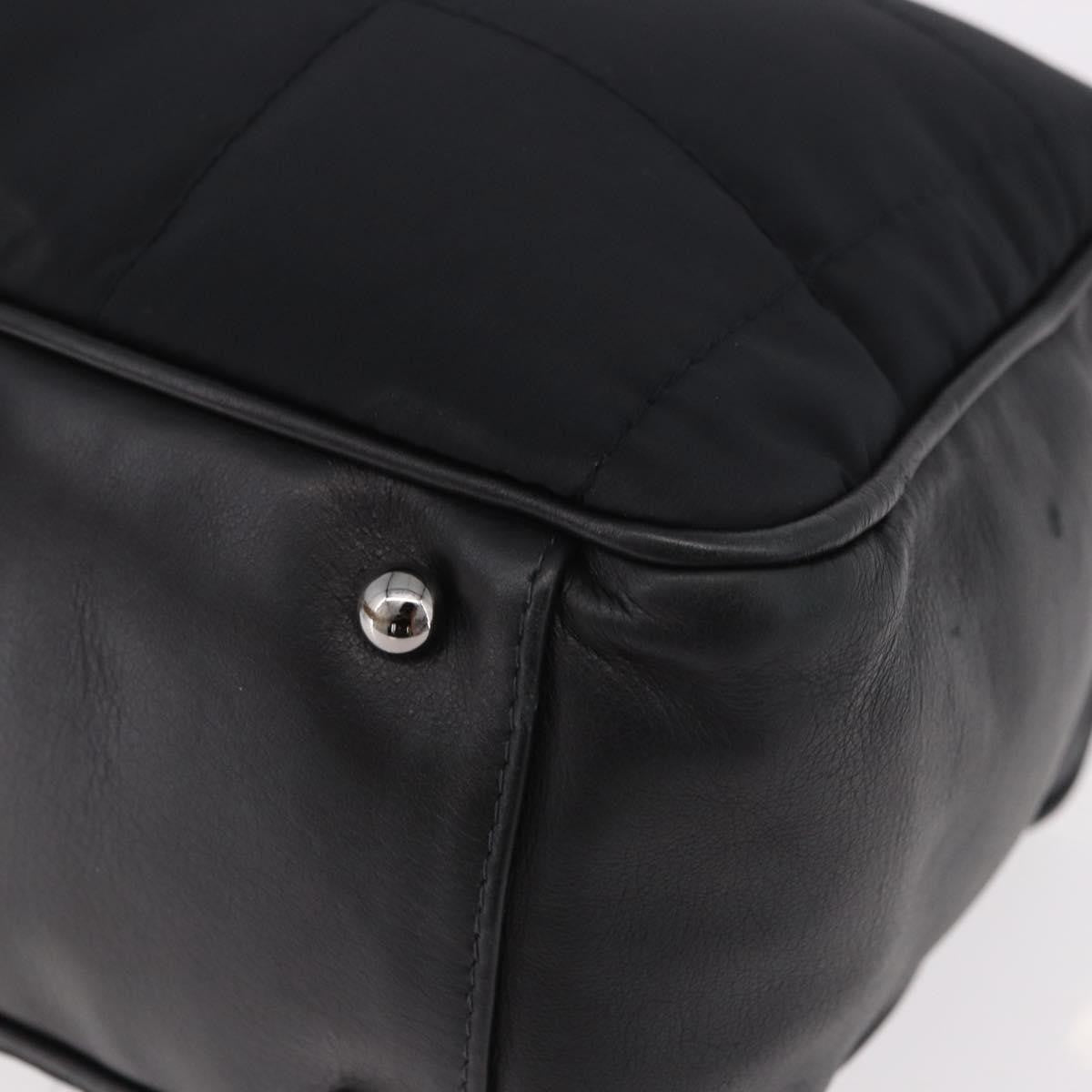 Chanel Square Stitch Boston Quilted Nylon, Black, Nylon, Handbag
