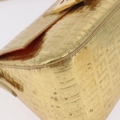 Fendi Mamma Baguette Zucchino canvas, Gold, Canvas, Shoulder Bag