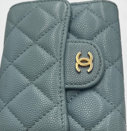 Chanel Coco Boy Flap Wallet Quilted Aged Calfskin, Black, Calfskin, Wallet