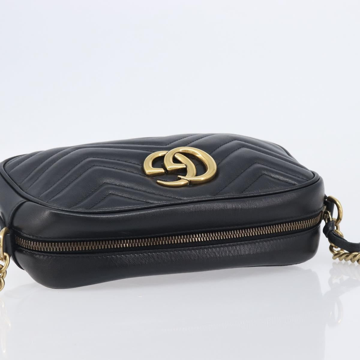 Gucci GG Marmont Matelasse Leather, Black, Leather, Shoulder Bag