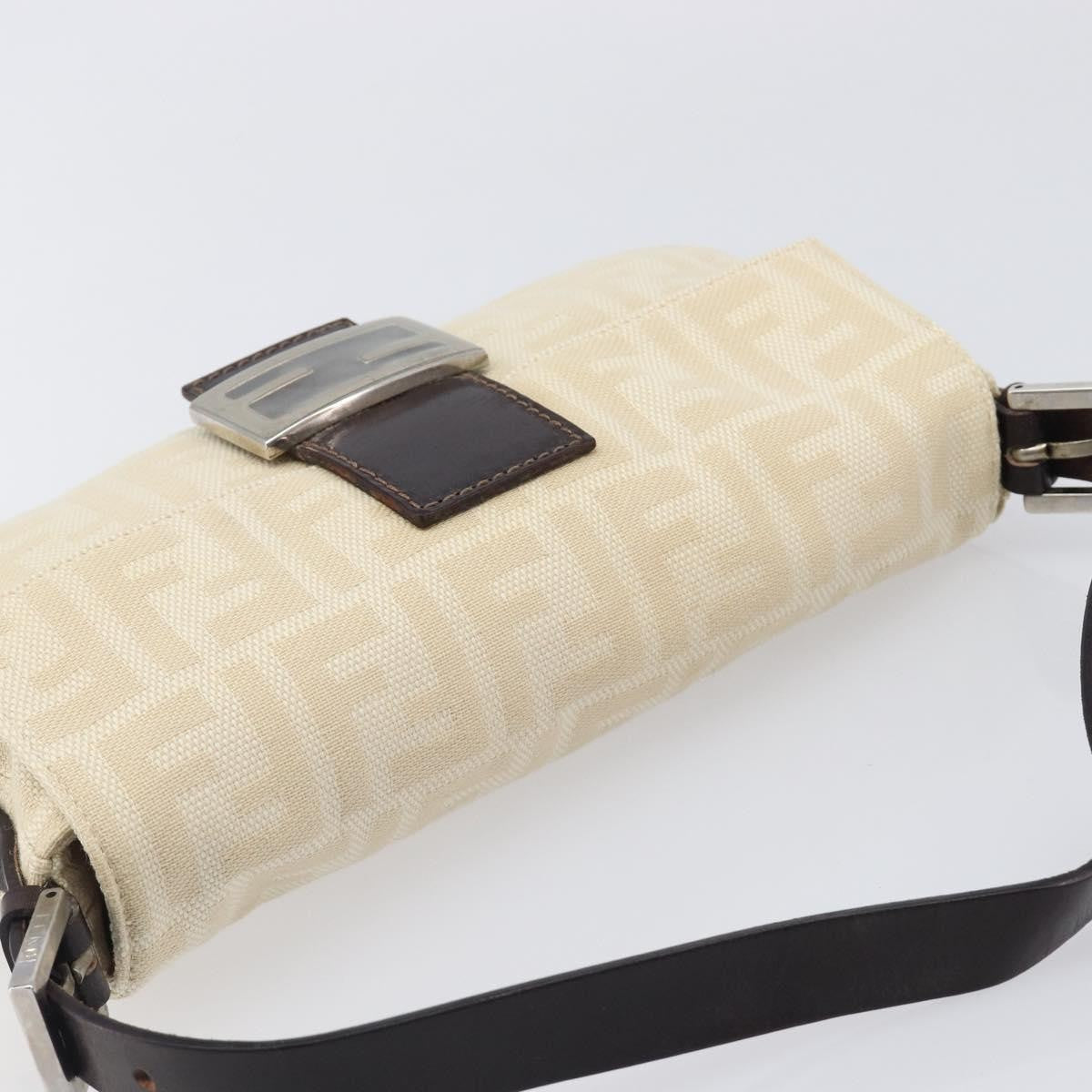 Fendi Baguette Zucca Canvas, Beige, Canvas, Handbag