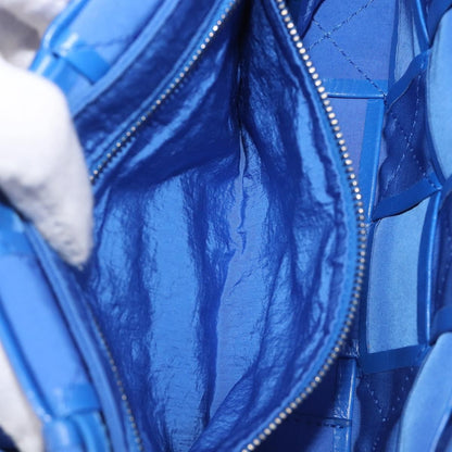 Bottega Veneta Cassette Maxi Intrecciato Leather, Blue, Leather, Crossbody Bag
