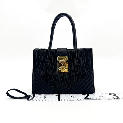 Miu Miu Confidential Matelasse Leather, Black, Leather, Crossbody Bag