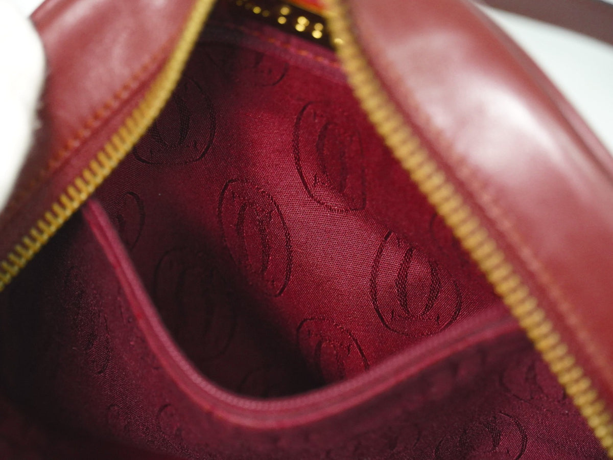 Cartier Must de Cartier Leather, Burgundy, Leather, Shoulder Bag