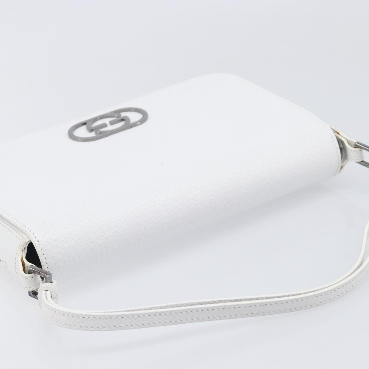 Gucci Shoulder Leather, White, Leather, Shoulder Bag