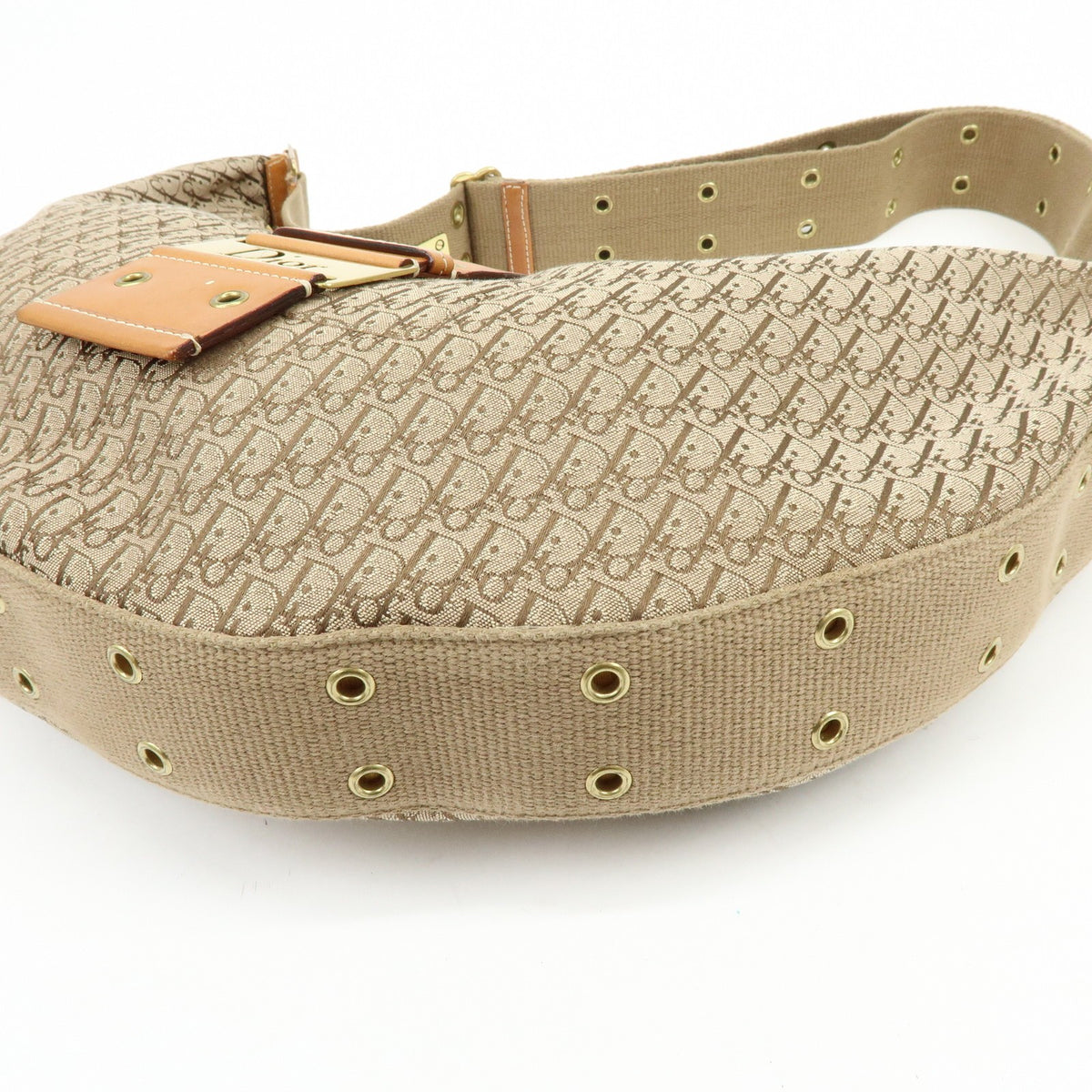 Christian Dior Street Chic Hobo Canvas, Beige, Canvas, Shoulder Bag