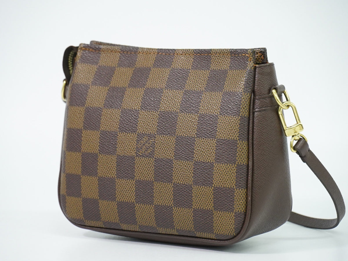 Louis Vuitton Trousse Make Up Damier, Brown, Canvas, Clutch