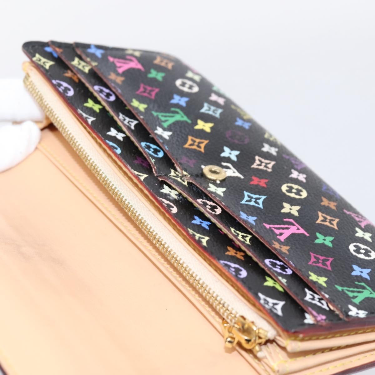 Louis Vuitton Sarah Monogram Multicolor, Black, Canvas, Wallet