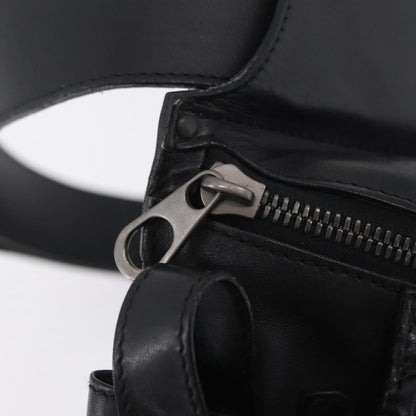 Bottega Veneta Utility Waist Leather with Intrecciato, Black, Leather, Shoulder Bag
