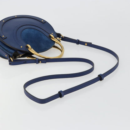 Chloe Pixie Leather and Suede, Blue, Leather, Crossbody Bag