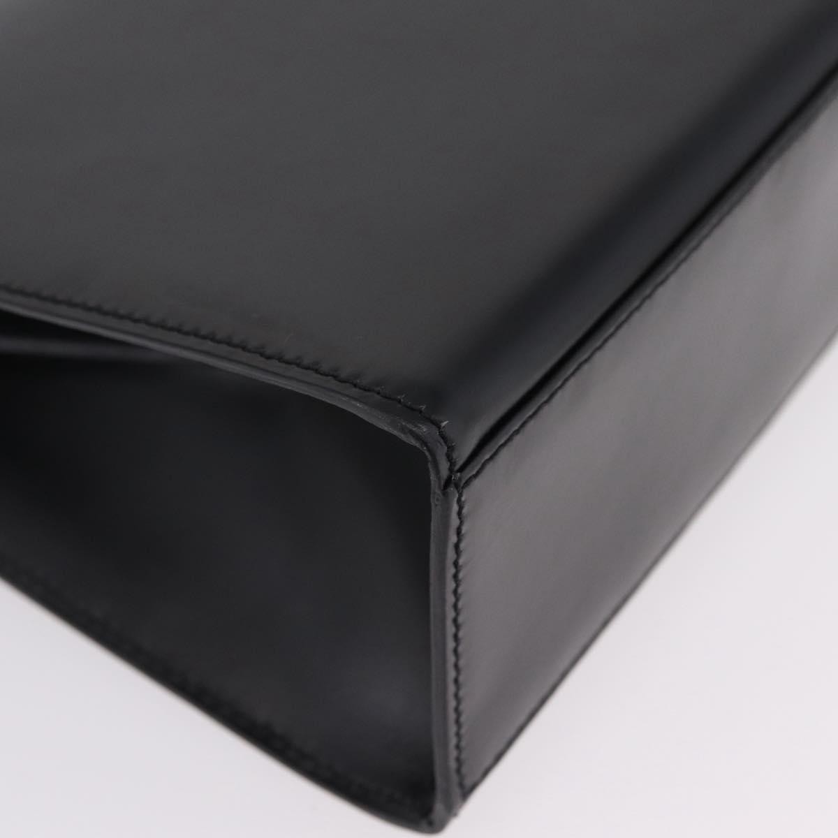 Celine Vintage Logo Top Handle Leather, Black, Leather, Handbag