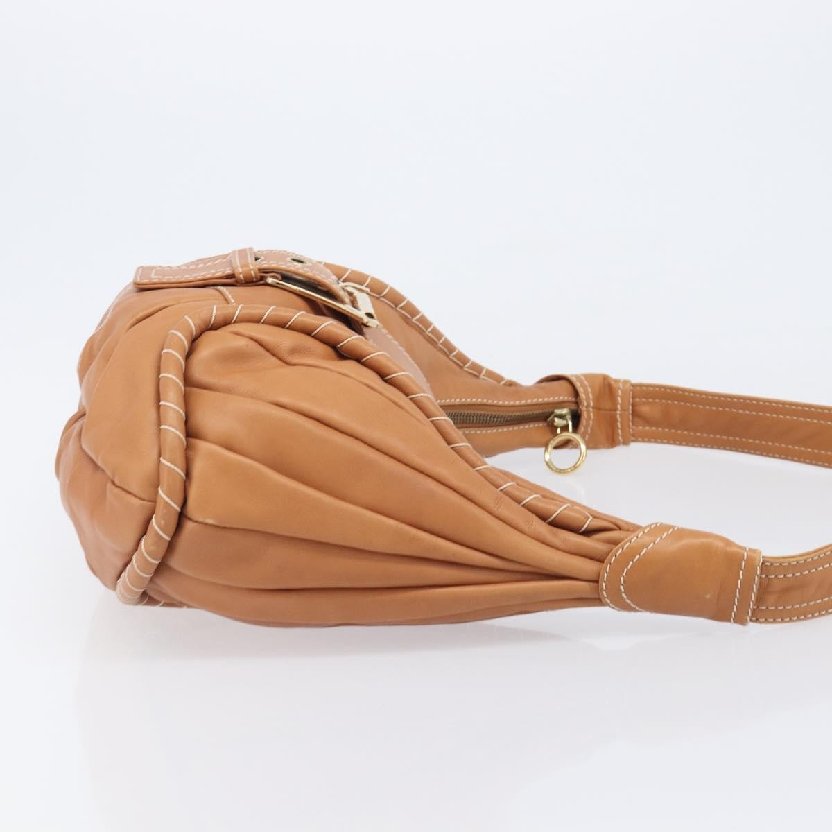Celine Shoulder Leather, Brown, Leather, Shoulder Bag