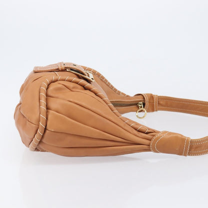 Celine Shoulder Leather, Brown, Leather, Shoulder Bag