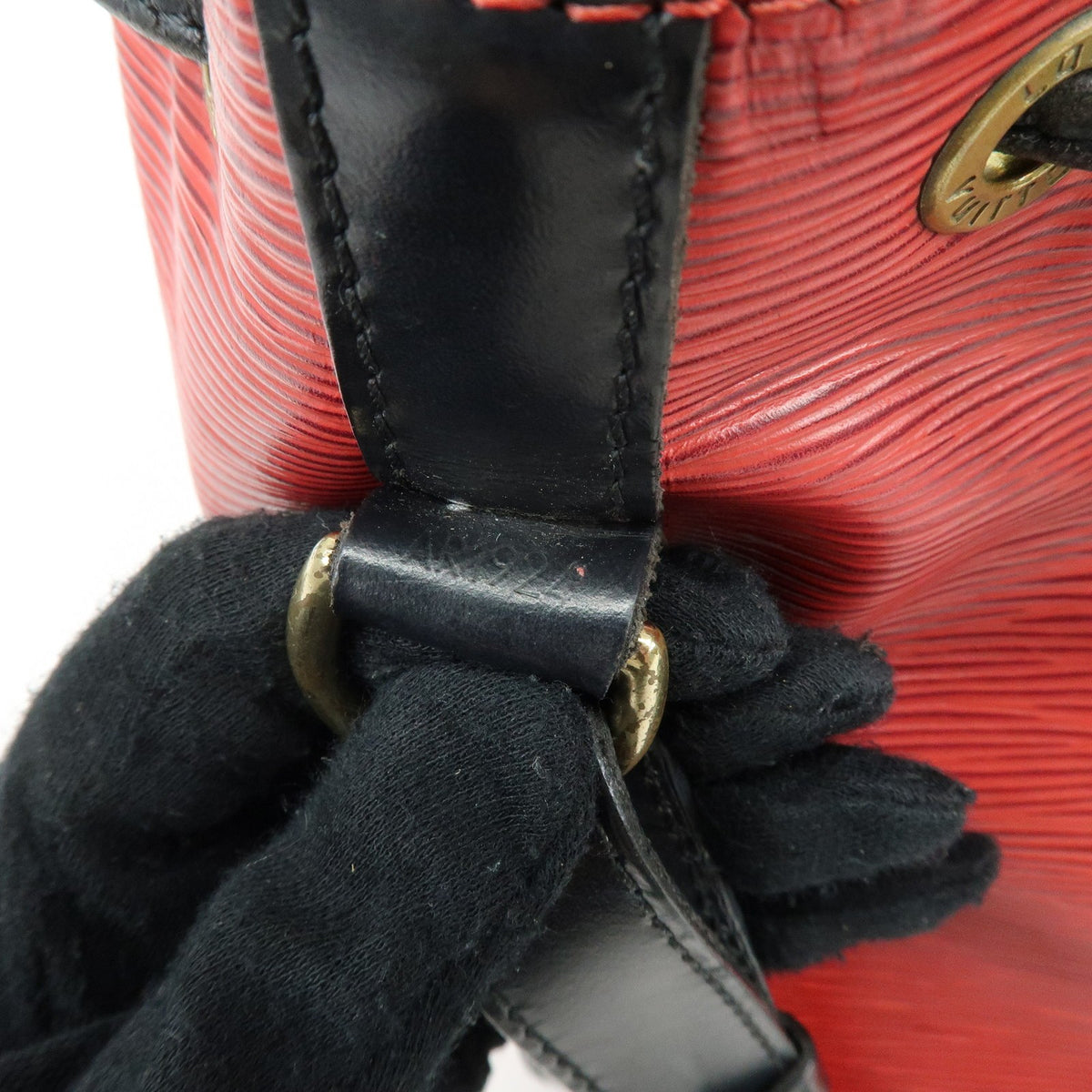 Louis Vuitton Bicolor Petit Noe Epi Leather, Red, Leather, Handbag
