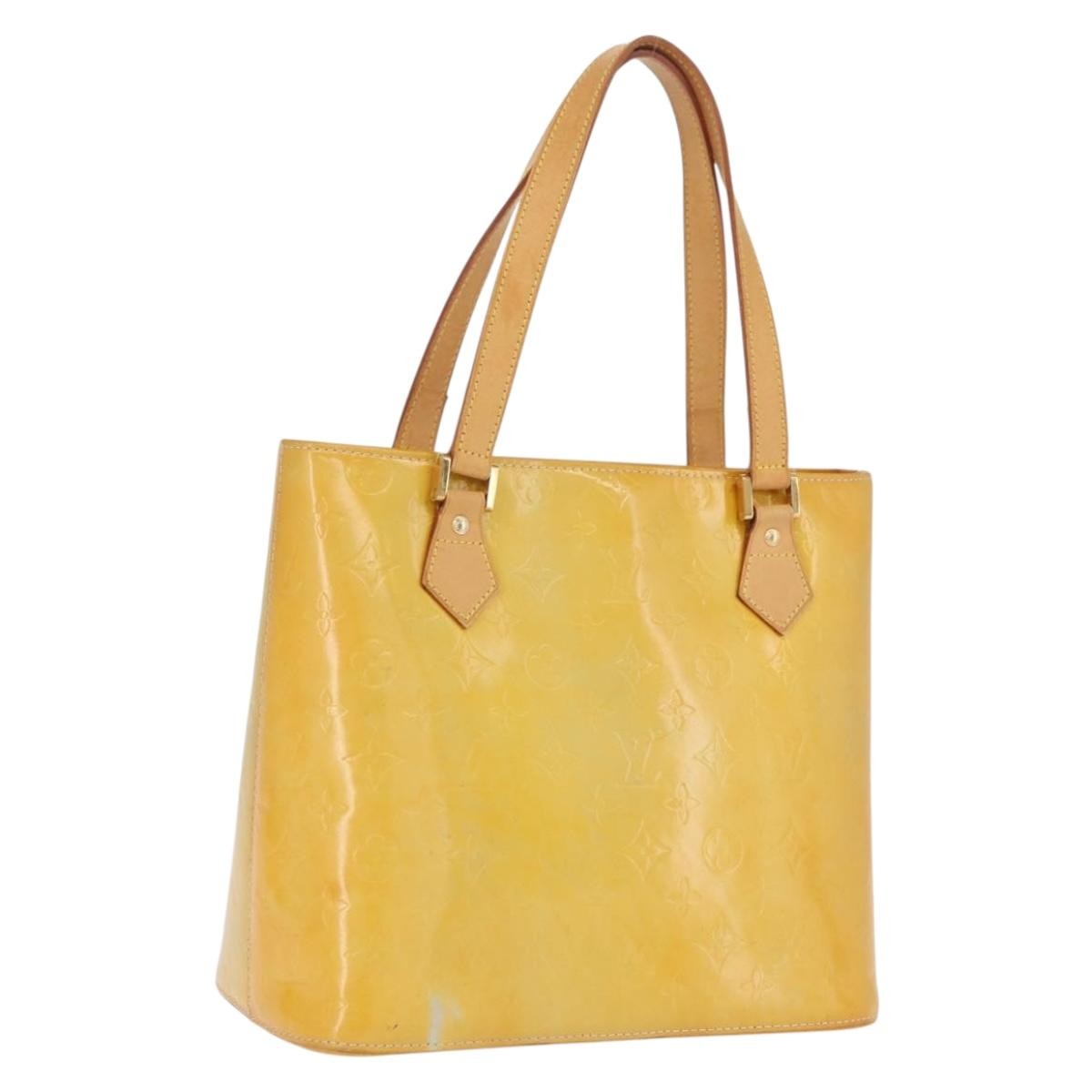 Louis Vuitton Houston Monogram Vernis, Yellow, Patent Leather, Handbag