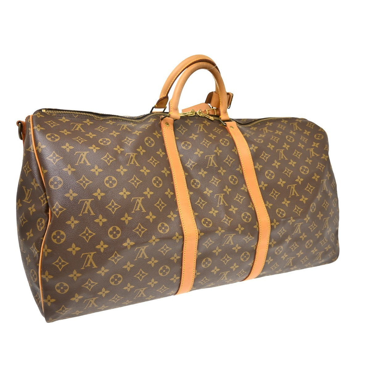 Louis Vuitton Keepall Bandoulière Monogram, Brown, Canvas, Travel Bag