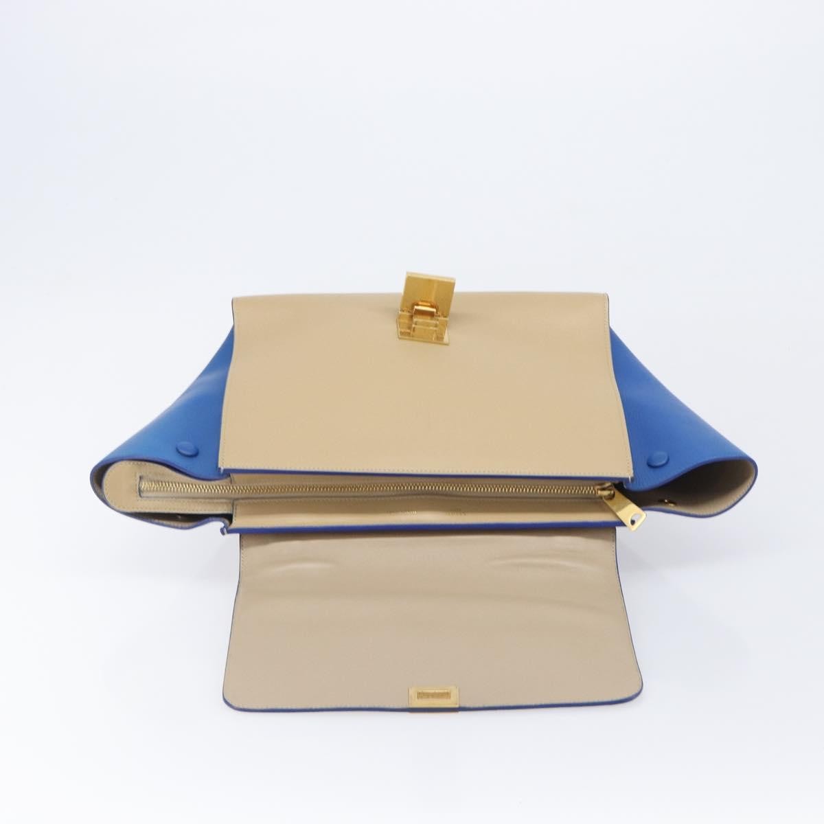 Celine Trapeze Leather, Beige, Leather, Handbag