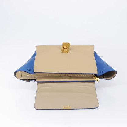 Celine Trapeze Leather, Beige, Leather, Handbag