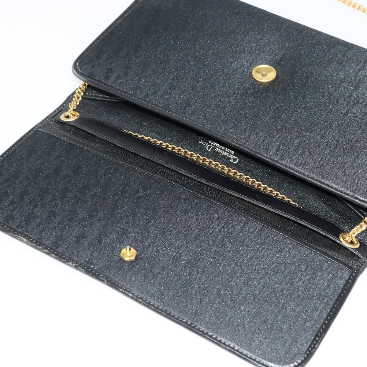 Christian Dior Vintage Trotteur Chain Canvas, Black, Canvas, Shoulder Bag