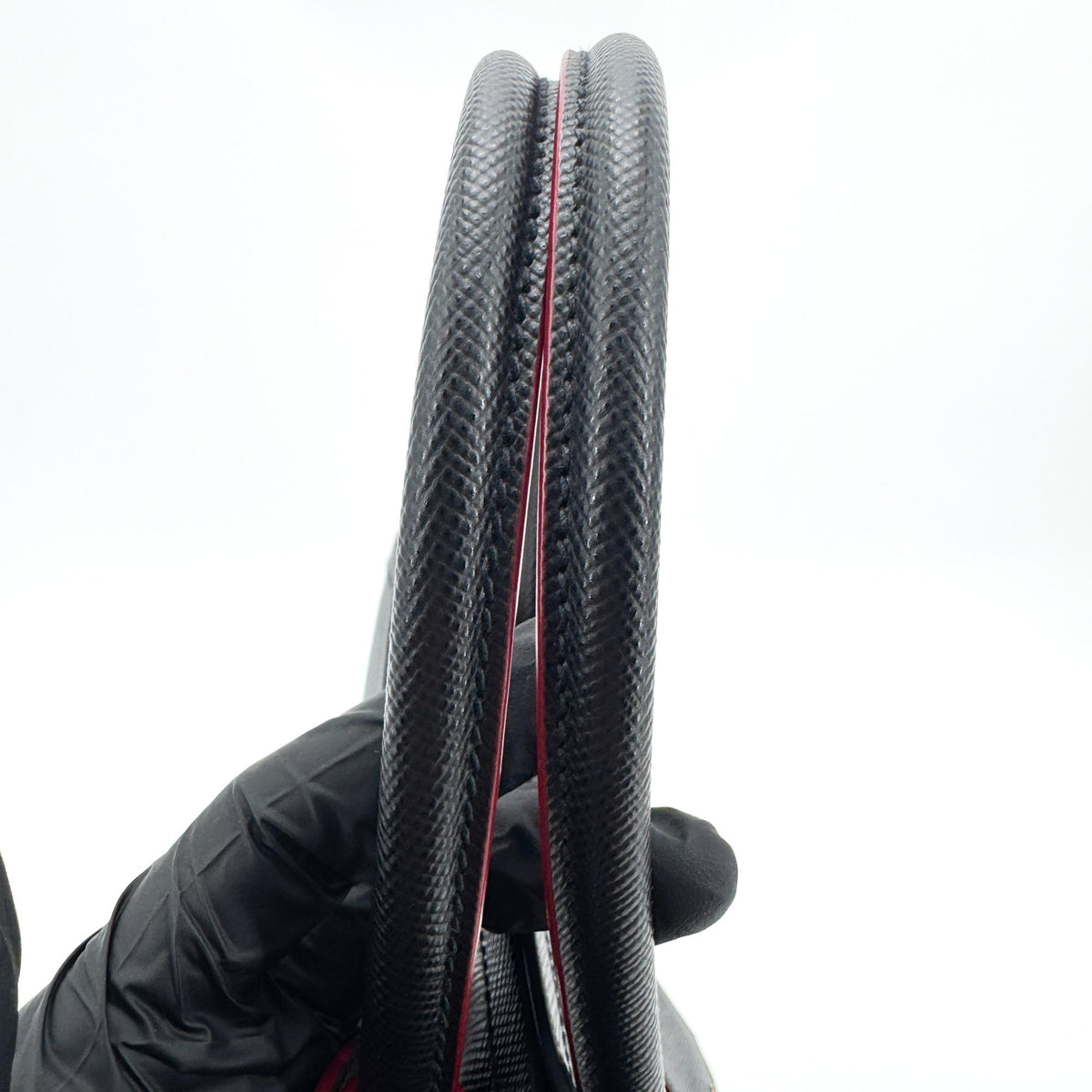 Prada Cuir Double Tote Saffiano, Black, Leather, Tote Bag