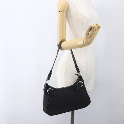 Salvatore Ferragamo Vintage Gancini Hobo Leather, Black, Canvas, Shoulder Bag