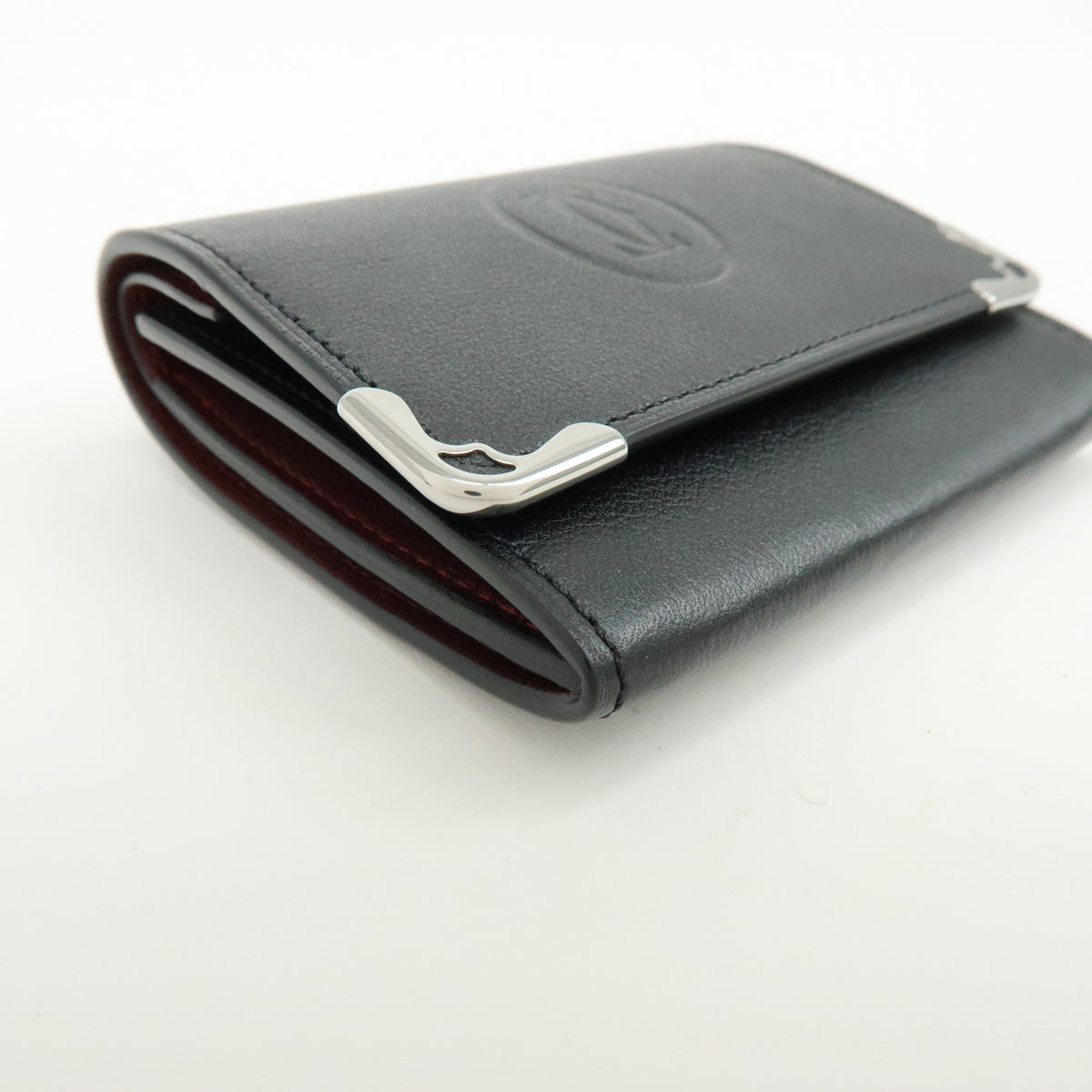 Cartier Coin Purse Must de Cartier Leather, Black, Leather, Wallet
