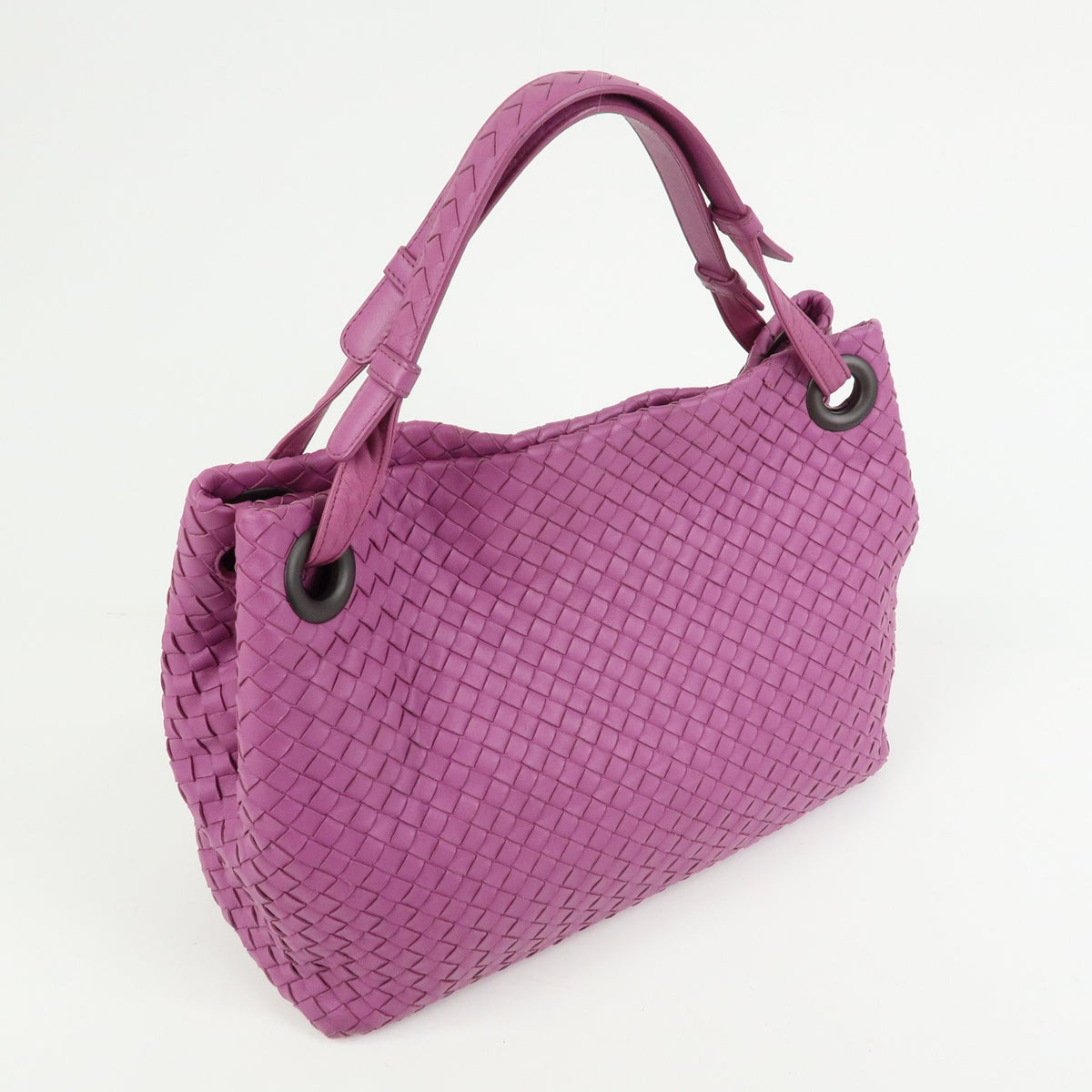 Bottega Veneta Garda Intrecciato Nappa, Purple, Leather, Handbag