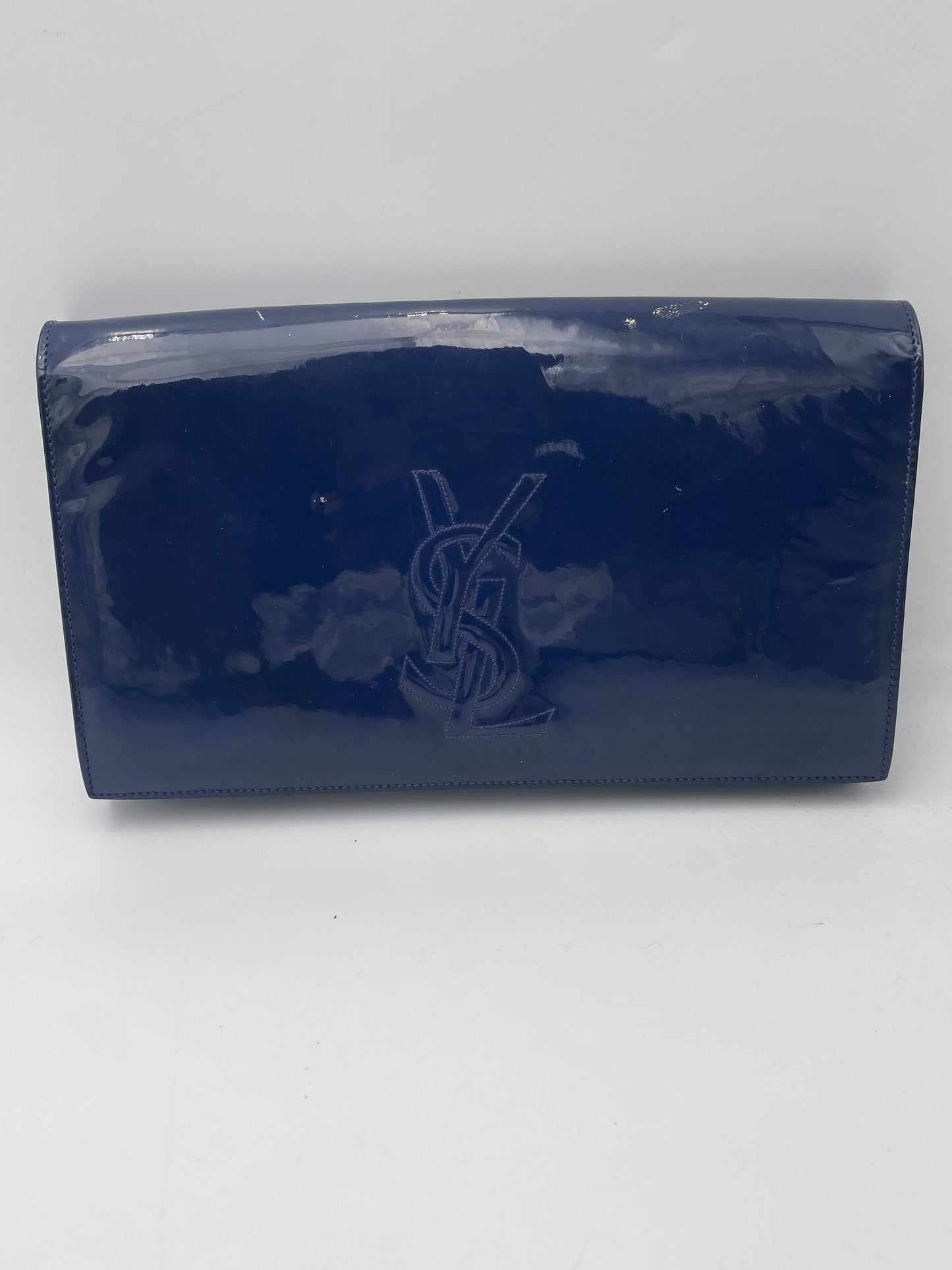 Saint Laurent Belle de Jour Chain Wallet Leather, BLUE, LEATHER, Clutche & pouche