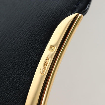 Cartier Sapphire Line Leather, Navy, Leather, Shoulder Bag
