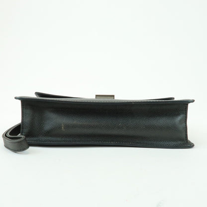Louis Vuitton Selenga Pochette Taiga Leather, Gray, Leather, Clutch