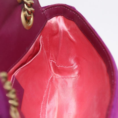 Gucci GG Marmont Matelassé Velvet, Purple, Velvet, Shoulder Bag