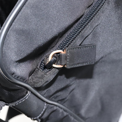 Prada Zip Messenger Tessuto with Leather, Black, Nylon, Handbag