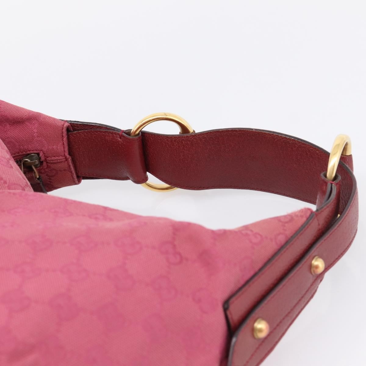 Gucci Horsebit Hobo GG Canvas, Pink, Canvas, Shoulder Bag