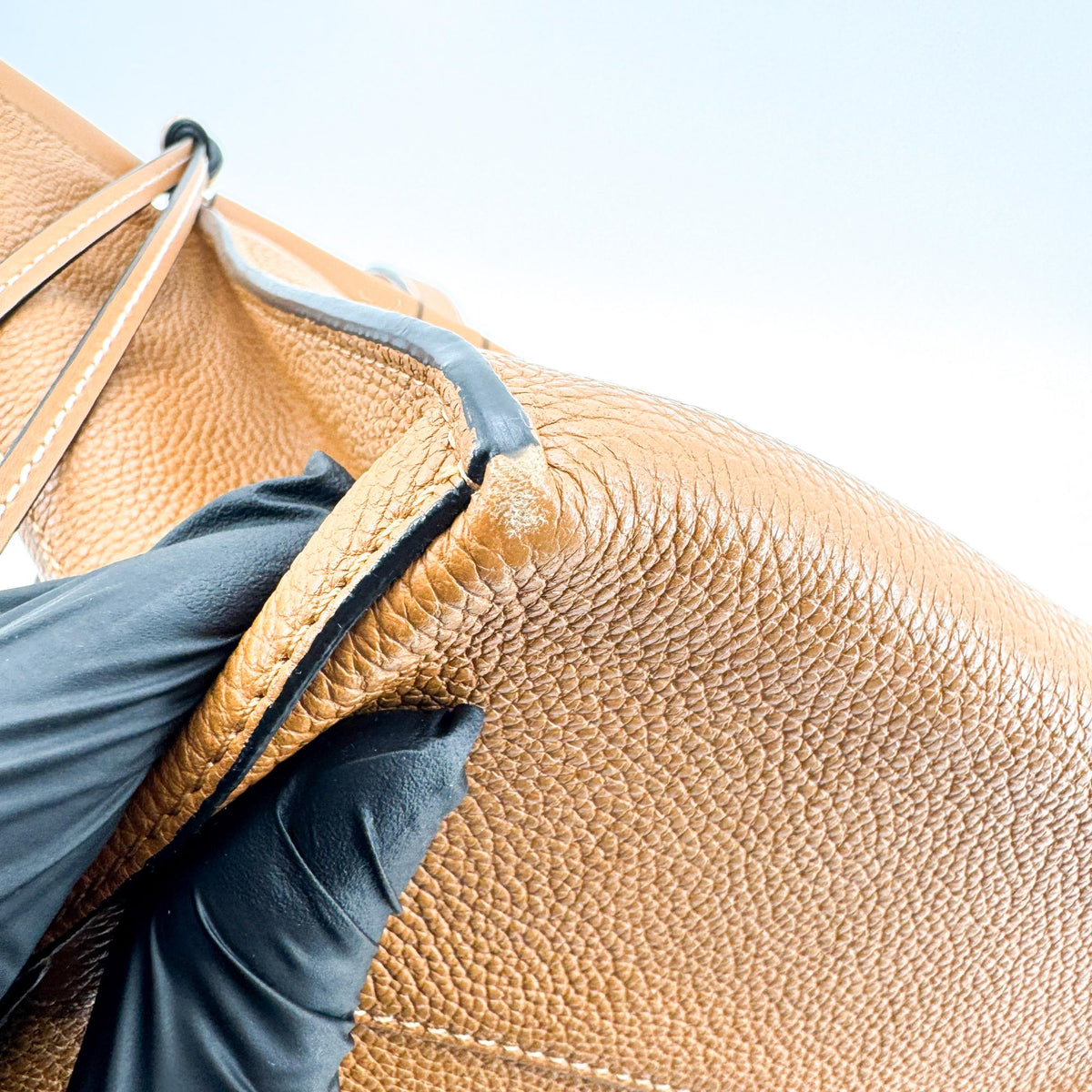 Loewe Cushion Leather, Brown, Leather, Tote Bag