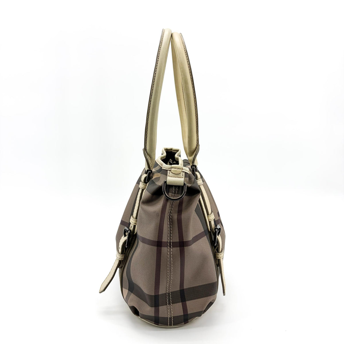 Burberry Manor Quilted Leather, Black, Canvas, Handbag