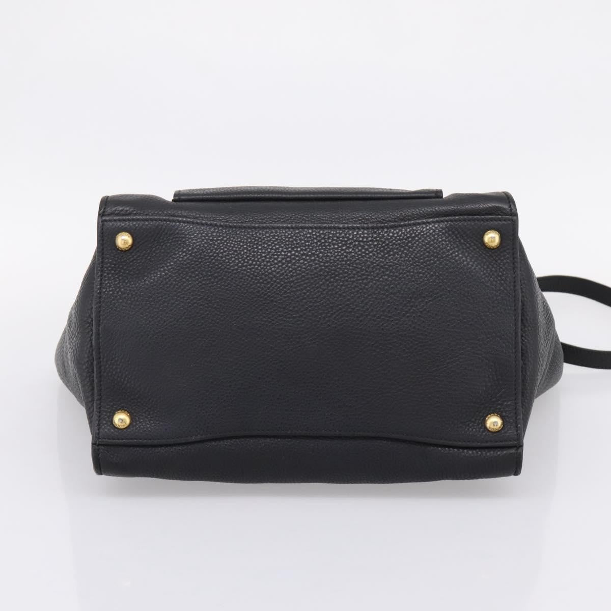 Prada Front Pocket Convertible Vitello Daino, Black, Leather, Tote Bag