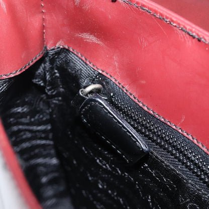 Prada Shoulder Leather, Burgundy, Patent Leather, Shoulder Bag