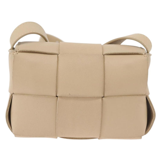 Bottega Veneta Cassette Maxi Intrecciato Leather, Beige, Leather, Crossbody Bag