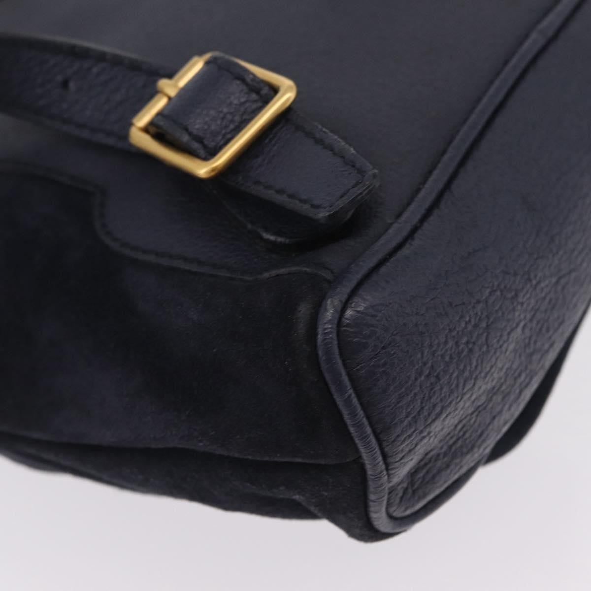 Gucci Vintage Bamboo Suede, Navy, Suede, Backpack