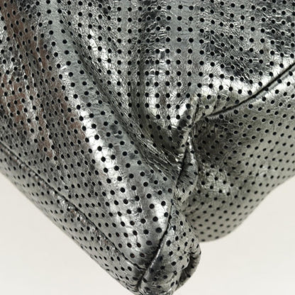 Chanel Drill Perforated Leather, Silver, Leather, Tote Bag