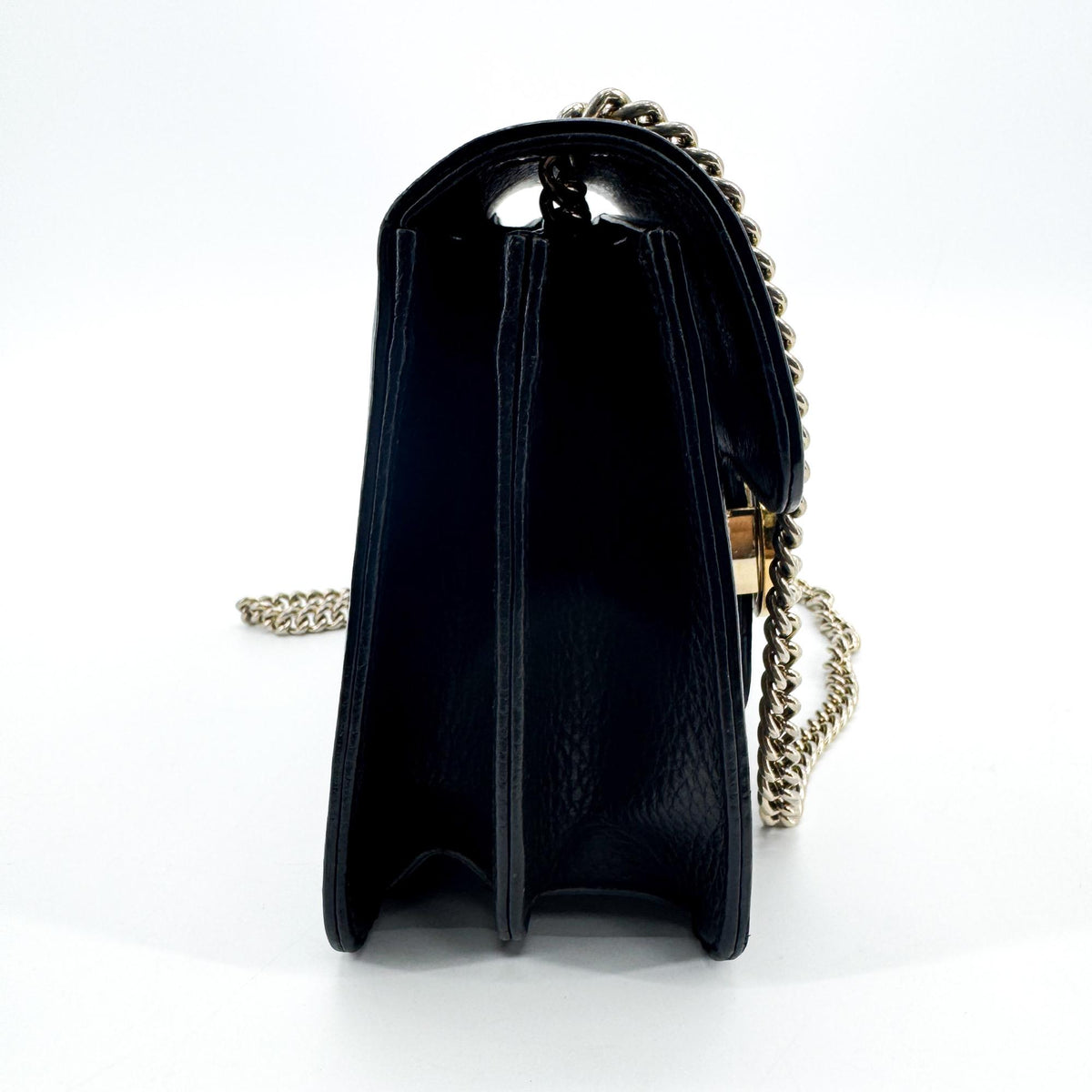 Gucci Interlocking Leather, Black, Leather, Shoulder Bag