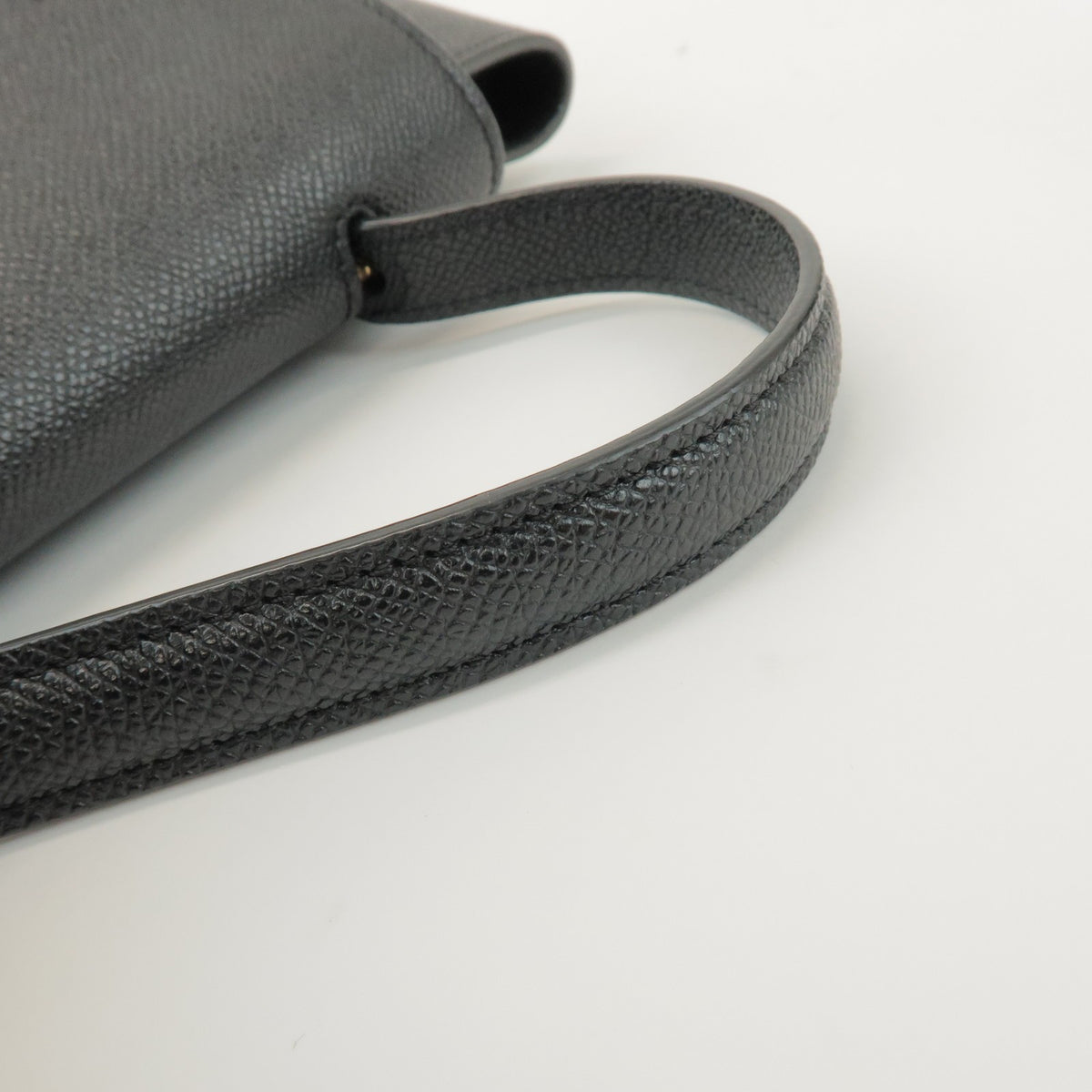Celine Belt Textured Leather, Black, Leather, Handbag