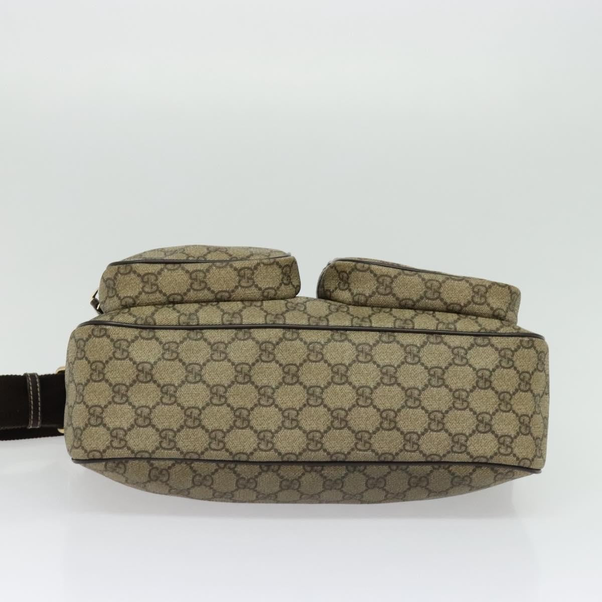Gucci Double Pocket Messenger GG Coated Canvas, Beige, Canvas, Handbag
