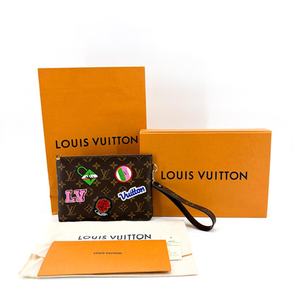 Louis Vuitton City Pouch Limited Edition Patches Monogram Canvas, Brown, Canvas, Clutch