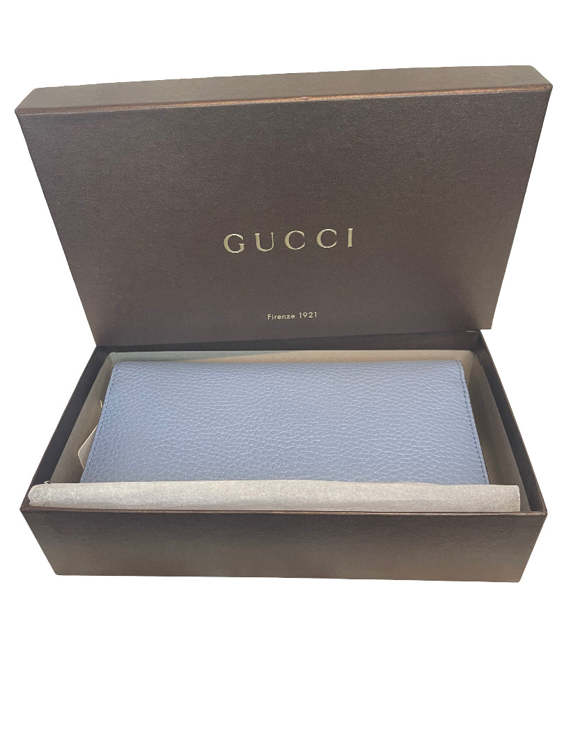 Gucci Continental Wallet GG Coated Canvas and Leather, BLUE, LEATHER, Wallets